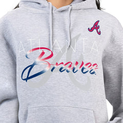Heather Gray Atlanta Braves G-III 4Her by Carl Banks Women's Shadow Logo Graphic Pullover Hoodie
