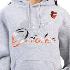 Heather Gray Baltimore Orioles G-III 4Her by Carl Banks Women's Shadow Logo Graphic Pullover Hoodie