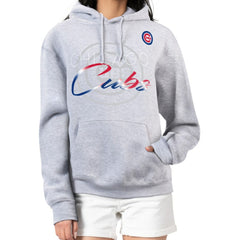 Heather Gray Chicago Cubs G-III 4Her by Carl Banks Women's Shadow Logo Graphic Pullover Hoodie