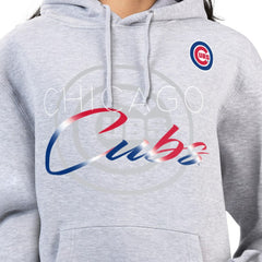 Heather Gray Chicago Cubs G-III 4Her by Carl Banks Women's Shadow Logo Graphic Pullover Hoodie