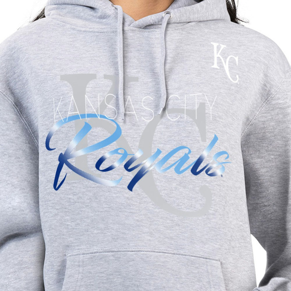 Heather Gray Kansas City Royals G-III 4Her by Carl Banks Women's Shadow Logo Graphic Pullover Hoodie