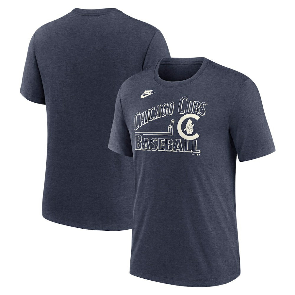 Heather Navy Chicago Cubs Nike Local Hometown Tri-Blend T-Shirt