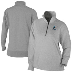 Gray Miami Marlins Columbia Women's Birchwood Hills Quarter-Zip Pullover