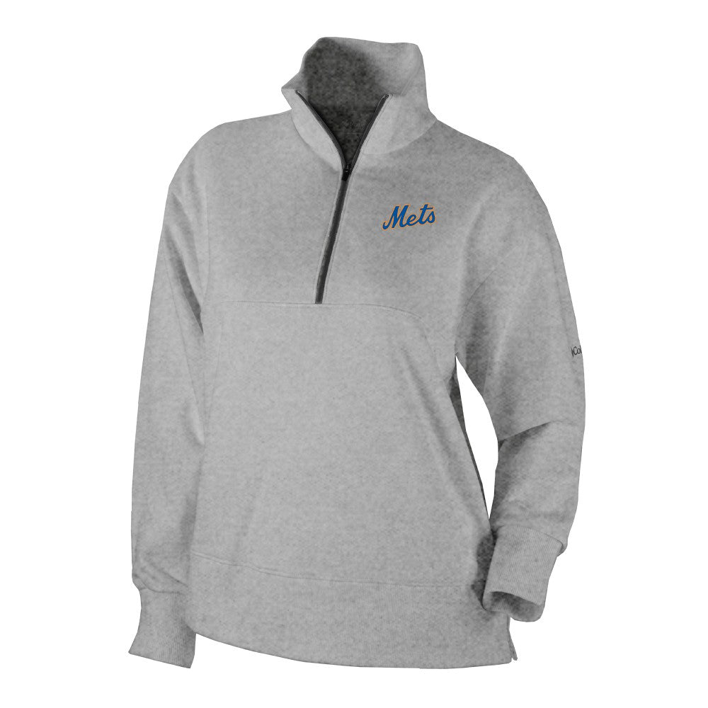 Gray New York Mets Columbia Women's Birchwood Hills Quarter-Zip Pullover