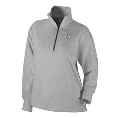 Gray Seattle Mariners Columbia Women's Birchwood Hills Quarter-Zip Pullover