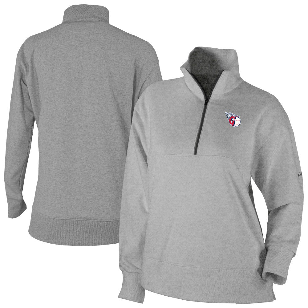 Gray Cleveland Guardians Columbia Women's Birchwood Hills Quarter-Zip Pullover