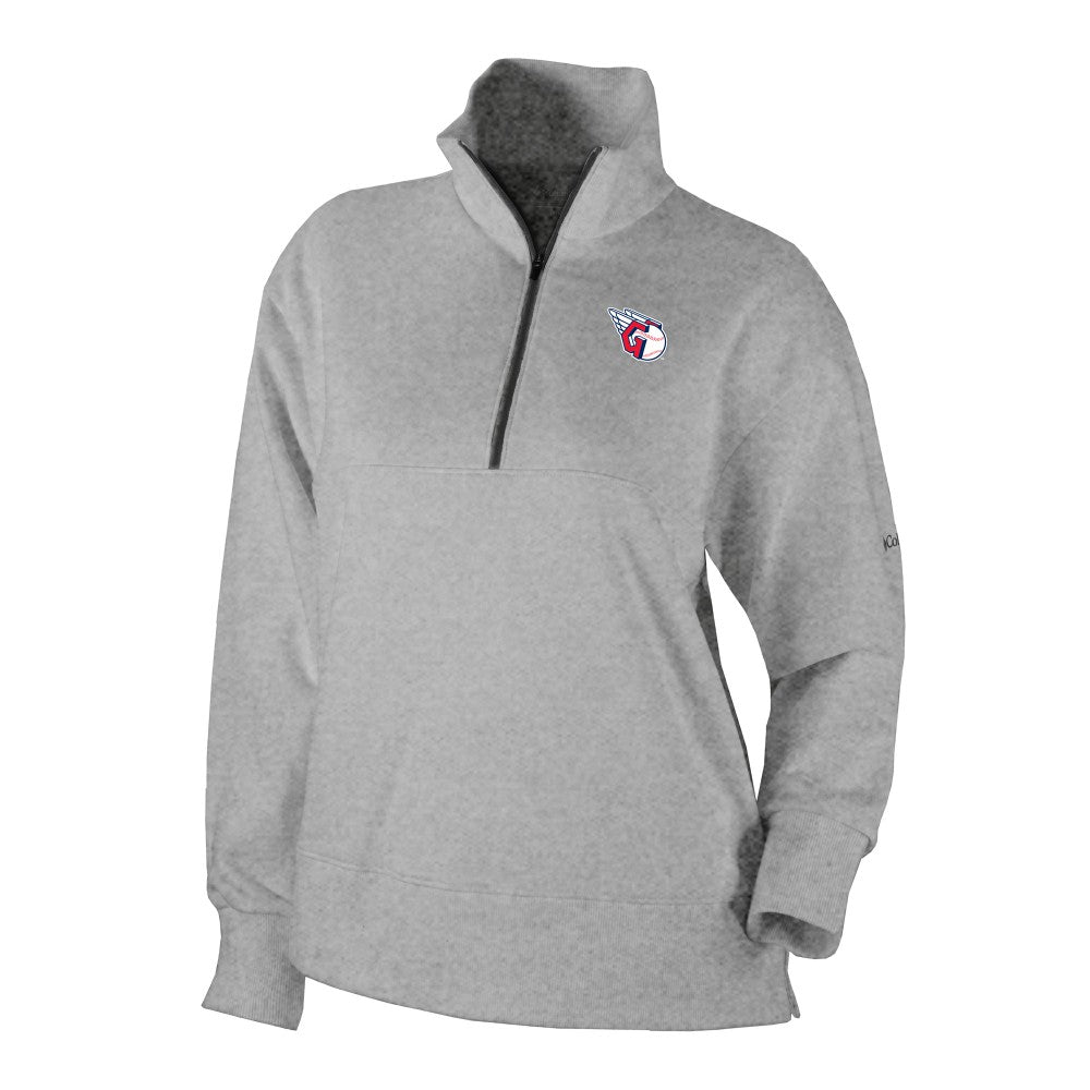 Gray Cleveland Guardians Columbia Women's Birchwood Hills Quarter-Zip Pullover