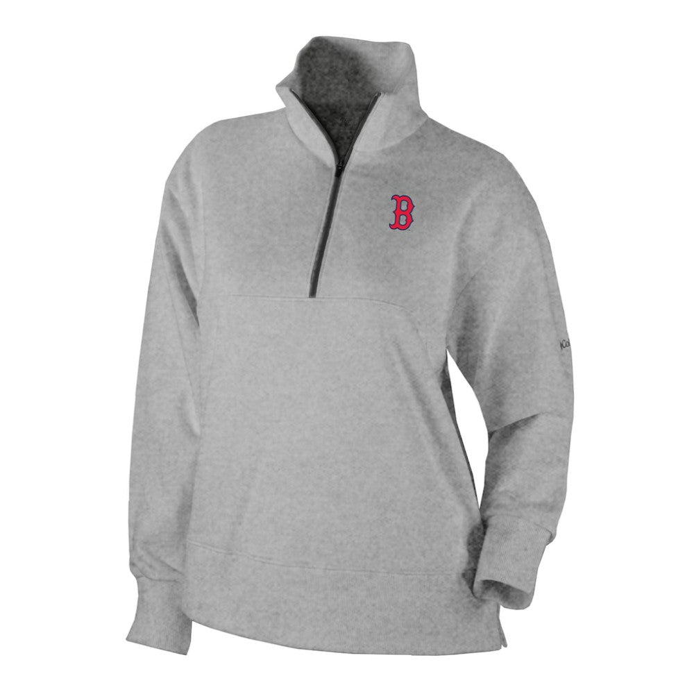 Gray Boston Red Sox Columbia Women's Birchwood Hills Quarter-Zip Pullover