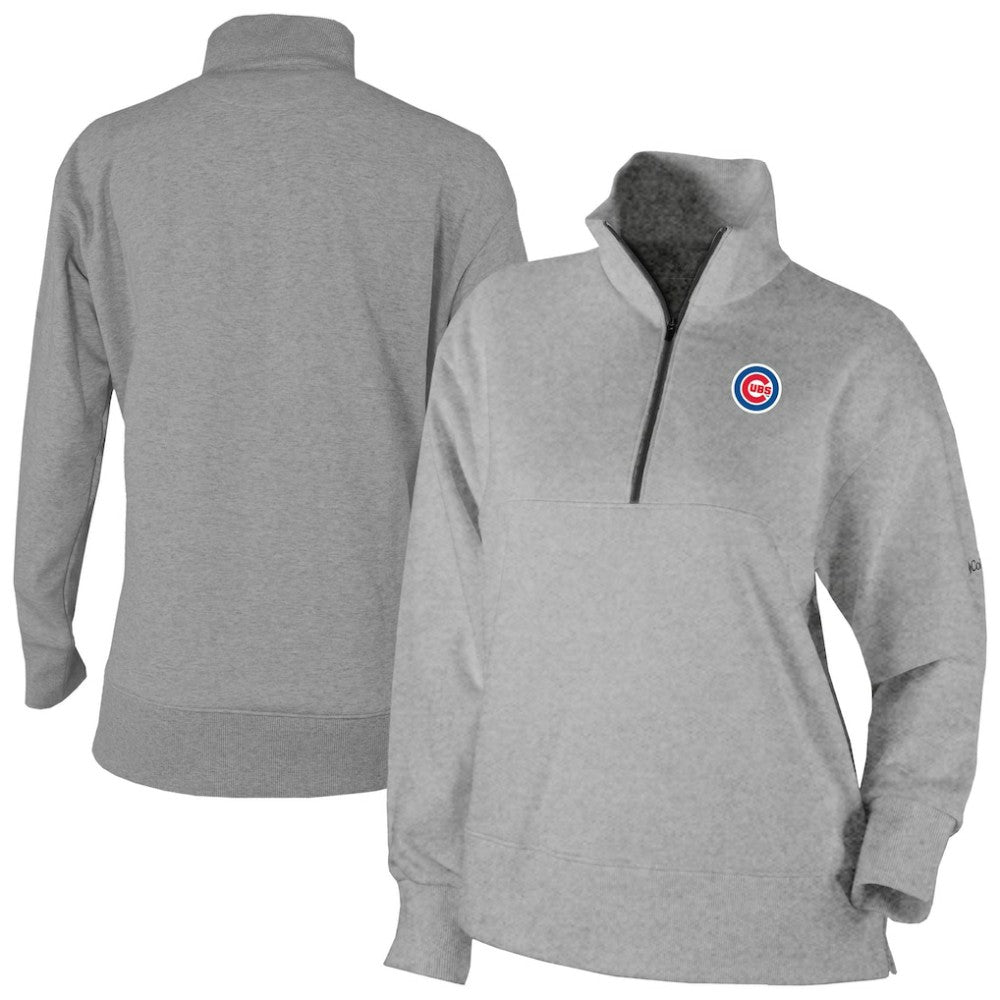 Gray Chicago Cubs Columbia Women's Birchwood Hills Quarter-Zip Pullover