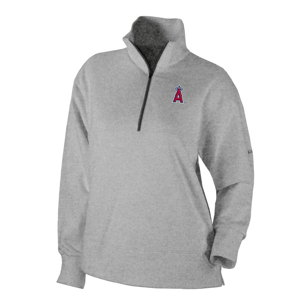 Gray Los Angeles Angels Columbia Women's Birchwood Hills Quarter-Zip Pullover