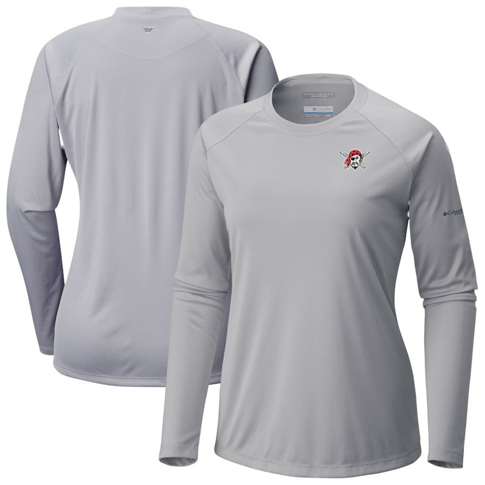 Gray Pittsburgh Pirates Columbia Tidal Tee II Long Sleeve T-Shirt