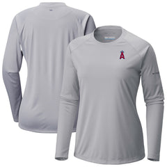 Gray Los Angeles Angels Columbia Tidal Tee II Long Sleeve T-Shirt