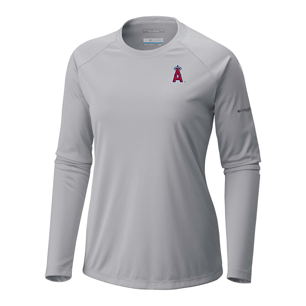 Gray Los Angeles Angels Columbia Tidal Tee II Long Sleeve T-Shirt