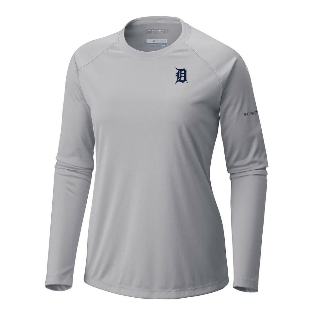 Gray Detroit Tigers Columbia Tidal Tee II Long Sleeve T-Shirt