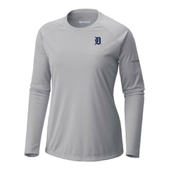 Gray Detroit Tigers Columbia Tidal Tee II Long Sleeve T-Shirt
