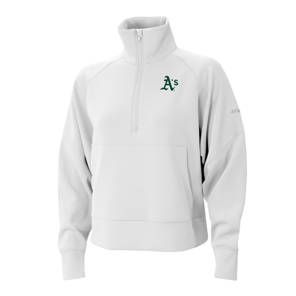 White Athletics Columbia Women's Wickhams Hills Raglan Omni-Wick Quarter-Zip Pullover