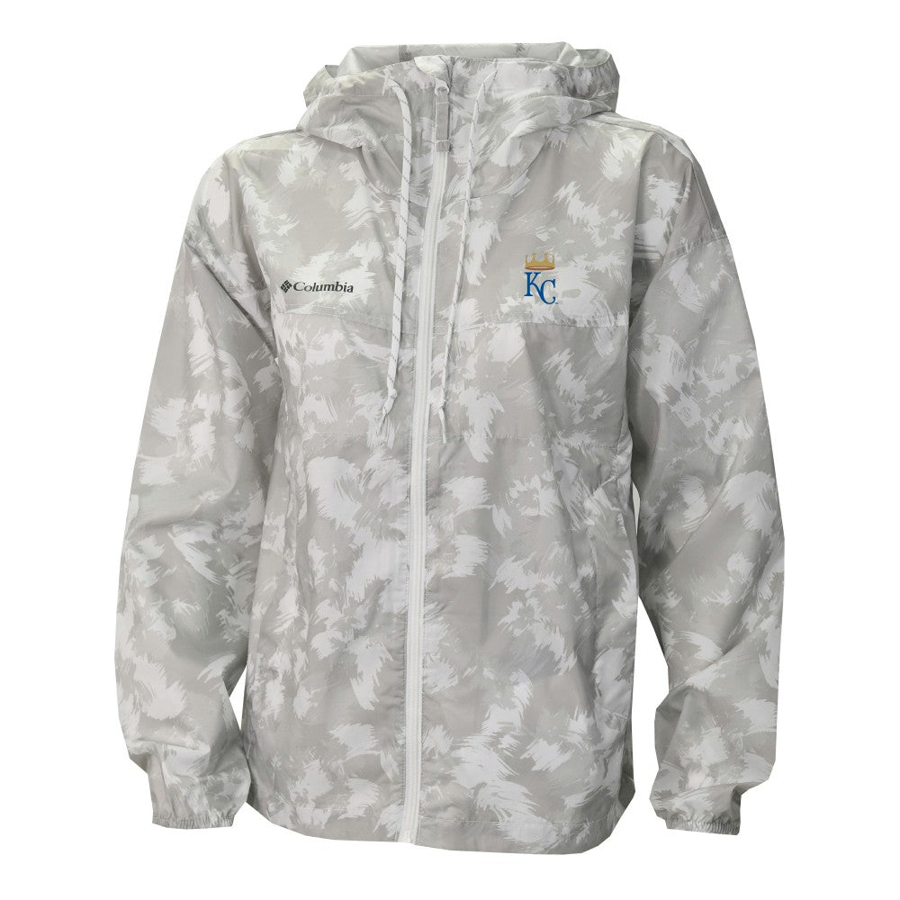 Gray/White Kansas City Royals Columbia Women's Flash Challenger Full-Zip Hoodie Windbreaker Jacket