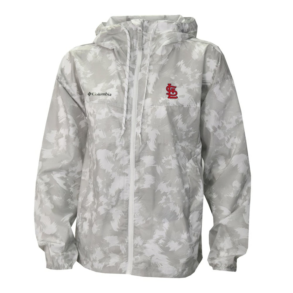 Gray/White St. Louis Cardinals Columbia Women's Flash Challenger Full-Zip Hoodie Windbreaker Jacket