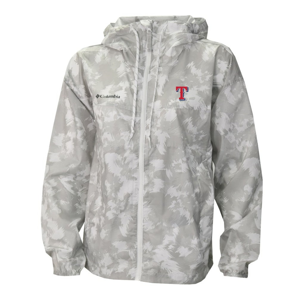 Gray/White Texas Rangers Columbia Women's Flash Challenger Full-Zip Hoodie Windbreaker Jacket