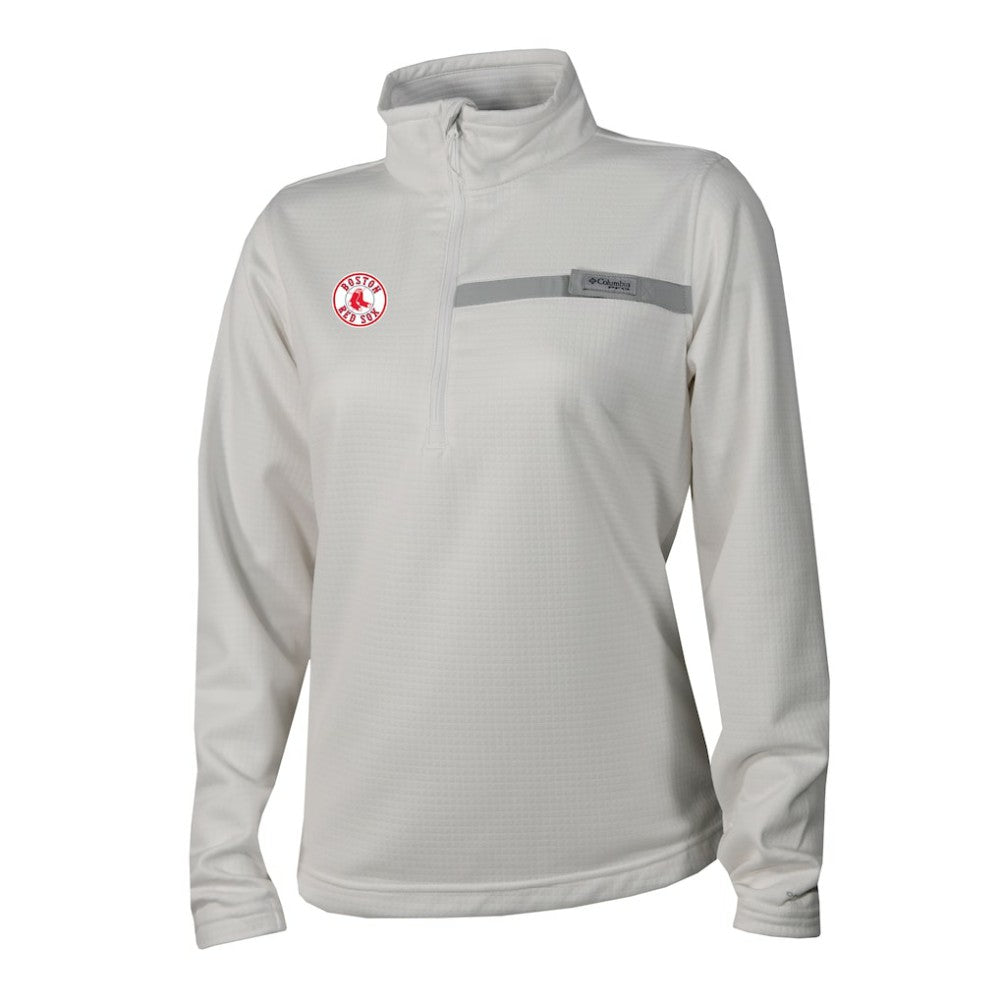 White Boston Red Sox Columbia Women's Skiff Guide Fleece Half-Zip Pullover Jacket