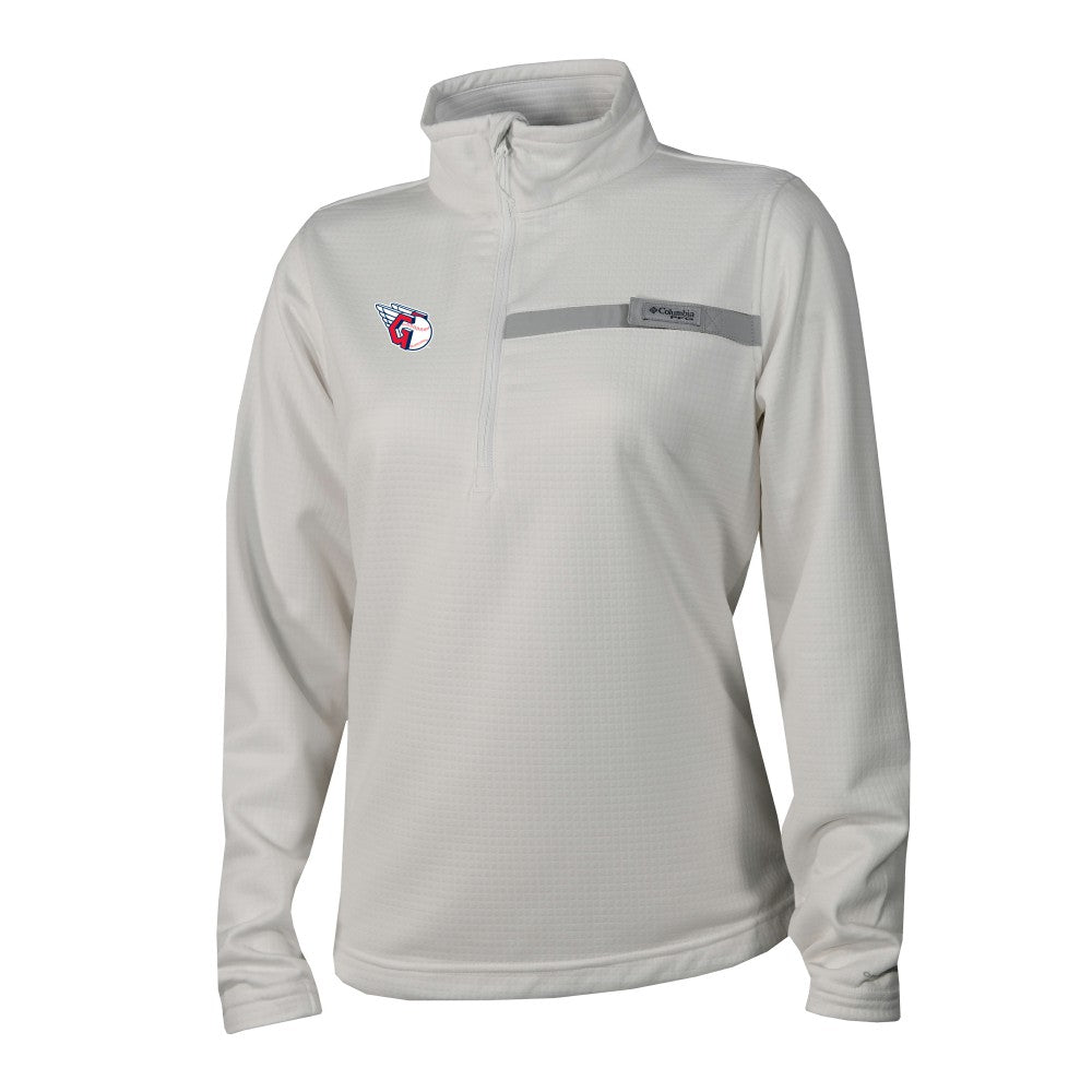 White Cleveland Guardians Columbia Women's Skiff Guide Fleece Half-Zip Pullover Jacket