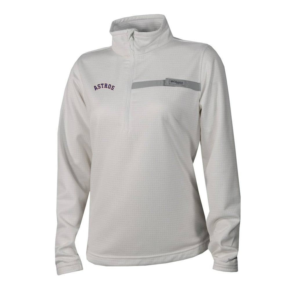 White Houston Astros Columbia Women's Skiff Guide Fleece Half-Zip Pullover Jacket