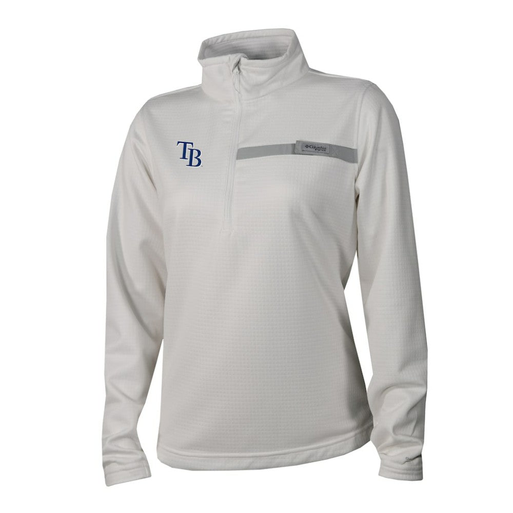 White Tampa Bay Rays Columbia Women's Skiff Guide Fleece Half-Zip Pullover Jacket