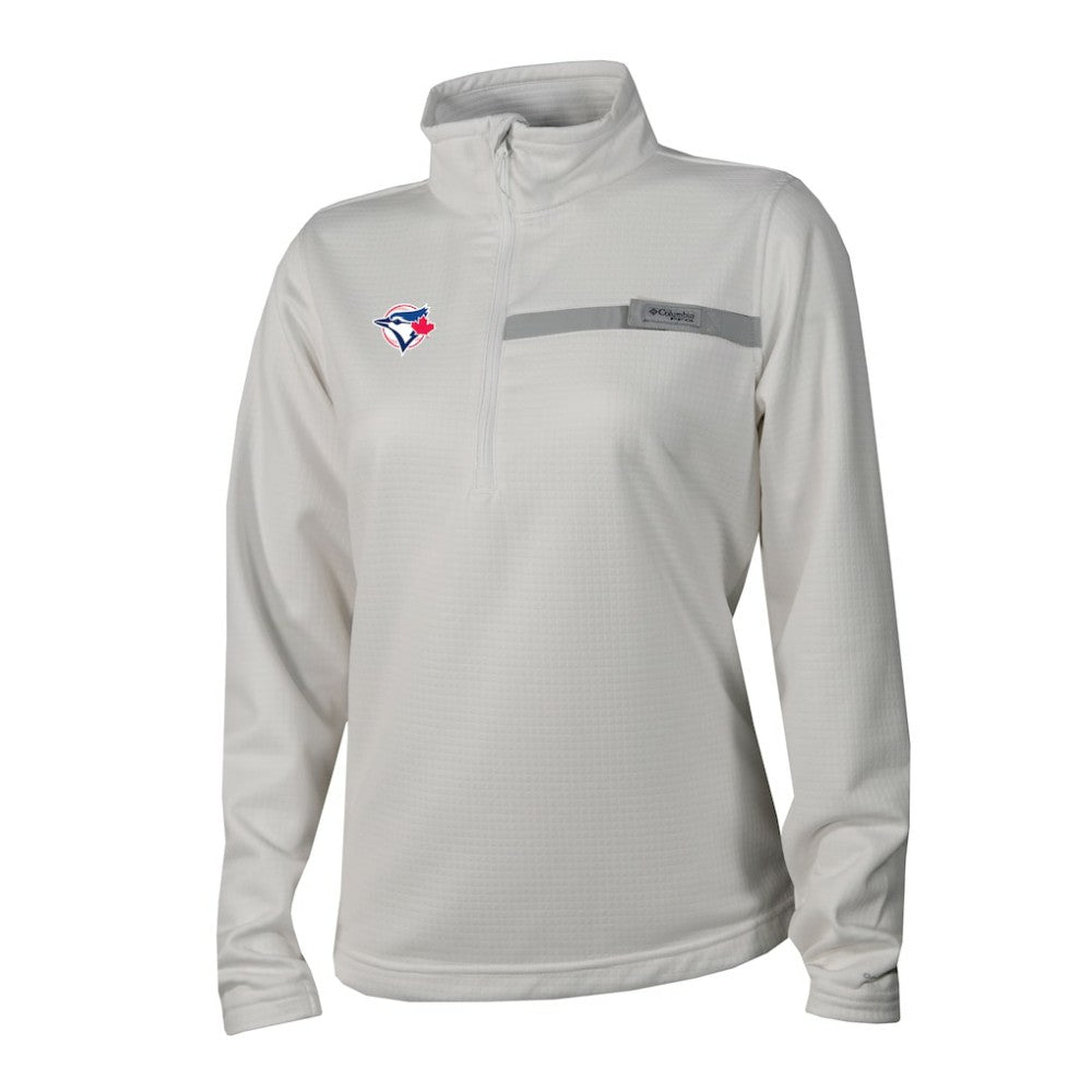 White Toronto Blue Jays Columbia Women's Skiff Guide Fleece Half-Zip Pullover Jacket