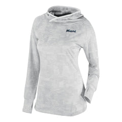 White Miami Marlins Columbia Women's Omni-Wick Sunday Ball Raglan Pullover Hoodie