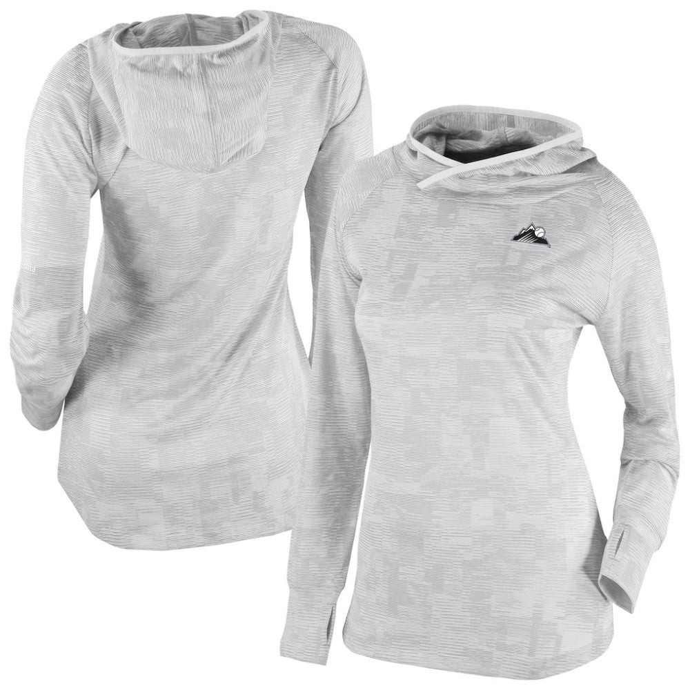 White Colorado Rockies Columbia Women's Omni-Wick Sunday Ball Raglan Pullover Hoodie