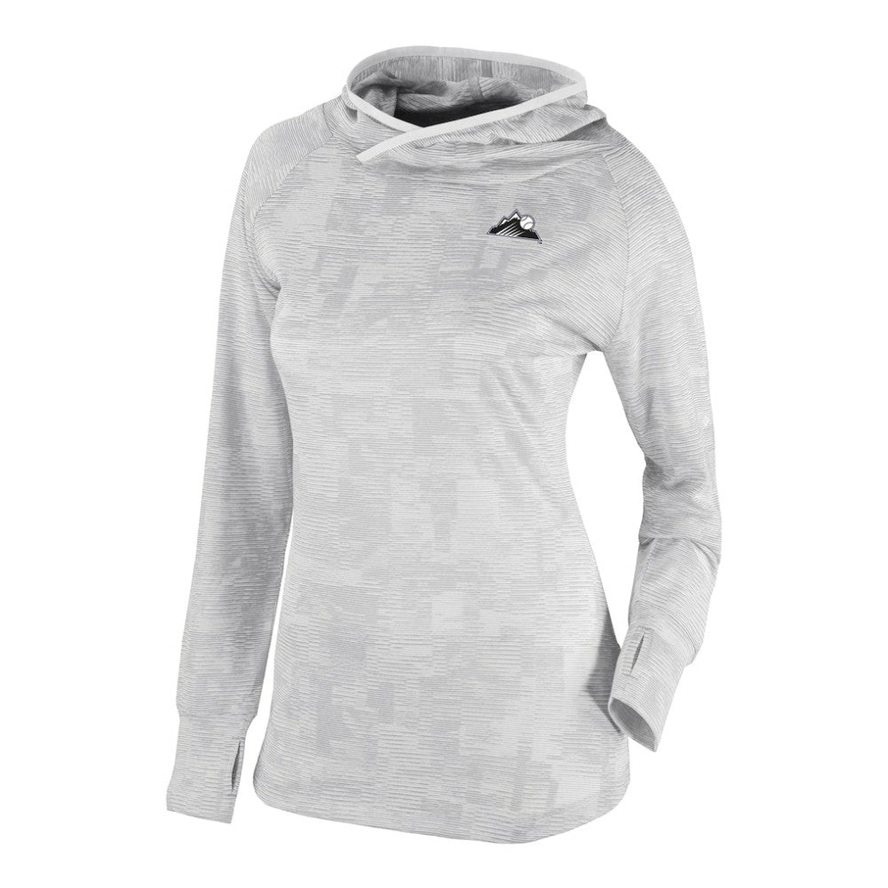 White Colorado Rockies Columbia Women's Omni-Wick Sunday Ball Raglan Pullover Hoodie