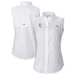 White Kansas City Royals Columbia Women's Tamiami Sleeveless Shirt