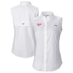 White Minnesota Twins Columbia Women's Tamiami Sleeveless Shirt