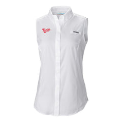 White Minnesota Twins Columbia Women's Tamiami Sleeveless Shirt