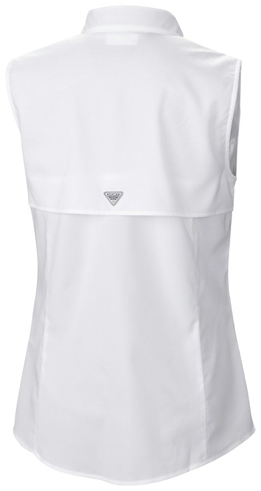White Cincinnati Reds Columbia Women's Tamiami Sleeveless Shirt