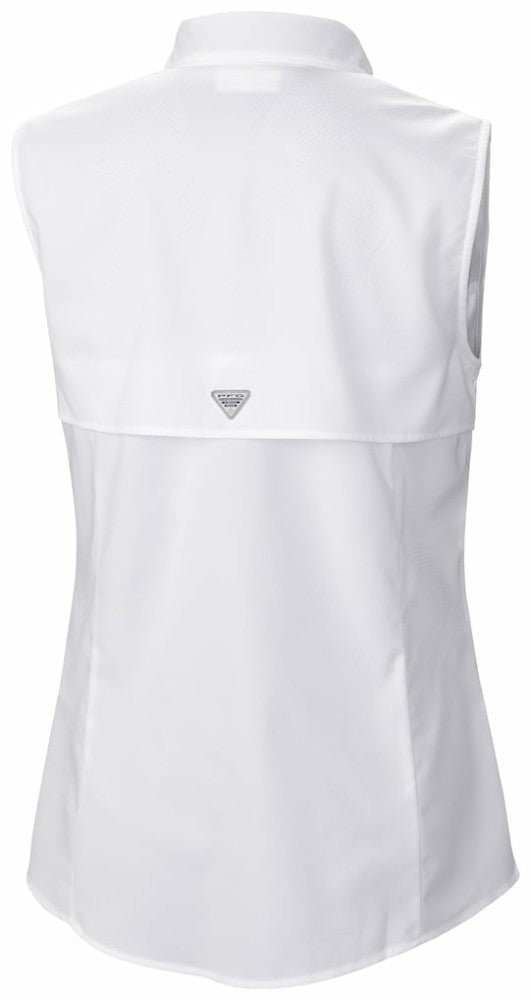 White Texas Rangers Columbia Women's Tamiami Sleeveless Shirt