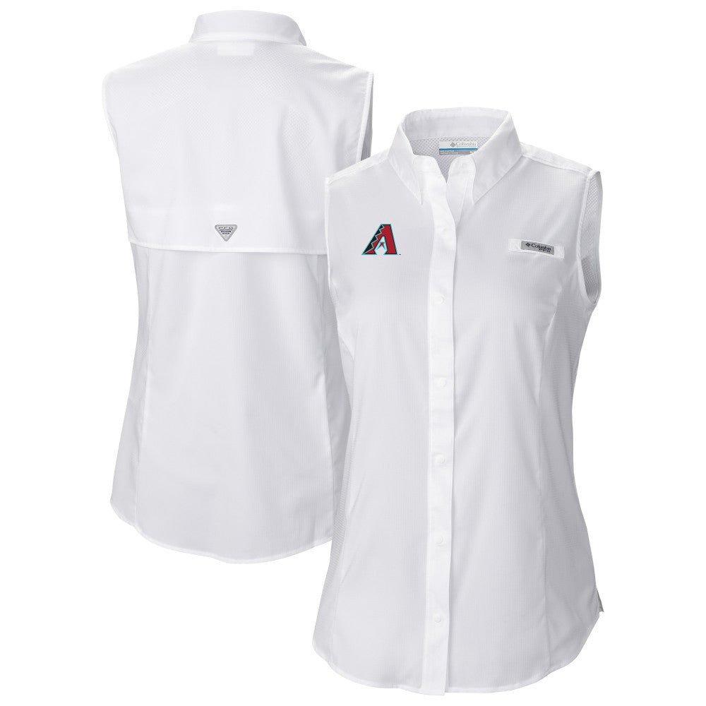 White Arizona Diamondbacks Columbia Women's Tamiami Sleeveless Shirt