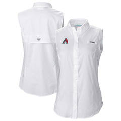 White Arizona Diamondbacks Columbia Women's Tamiami Sleeveless Shirt