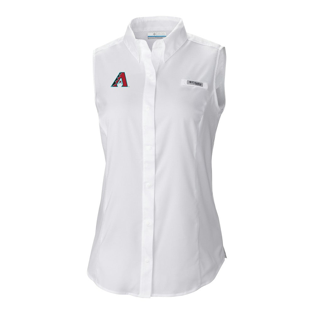 White Arizona Diamondbacks Columbia Women's Tamiami Sleeveless Shirt