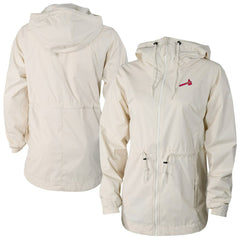 Cream Atlanta Braves Columbia Women's Lily Park Full-Zip Rain Jacket