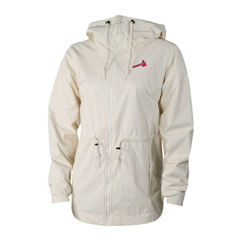 Cream Atlanta Braves Columbia Women's Lily Park Full-Zip Rain Jacket