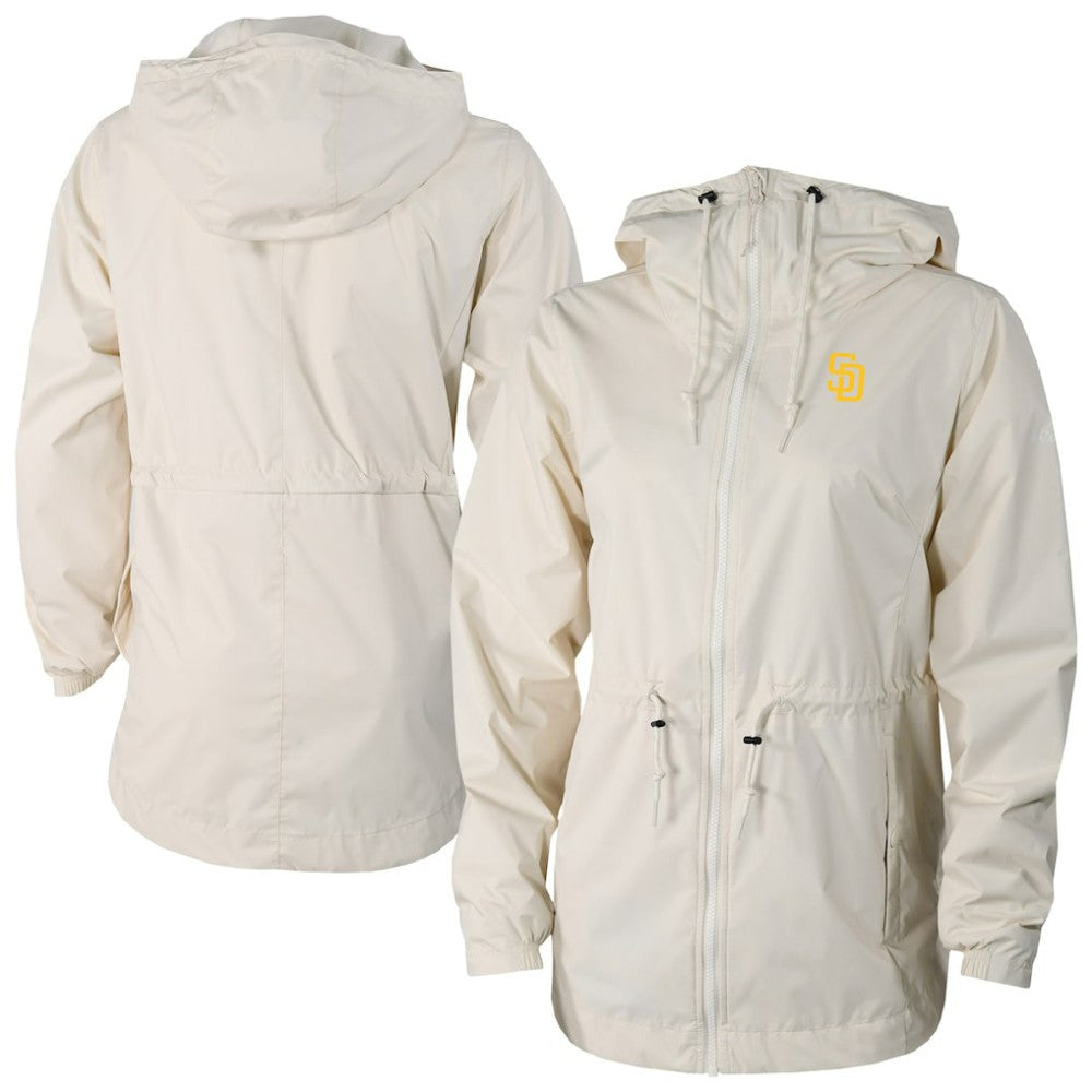 Cream San Diego Padres Columbia Women's Lily Park Full-Zip Rain Jacket