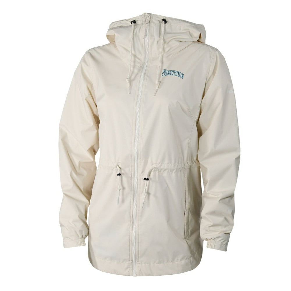 Cream Seattle Mariners Columbia Women's Lily Park Full-Zip Rain Jacket