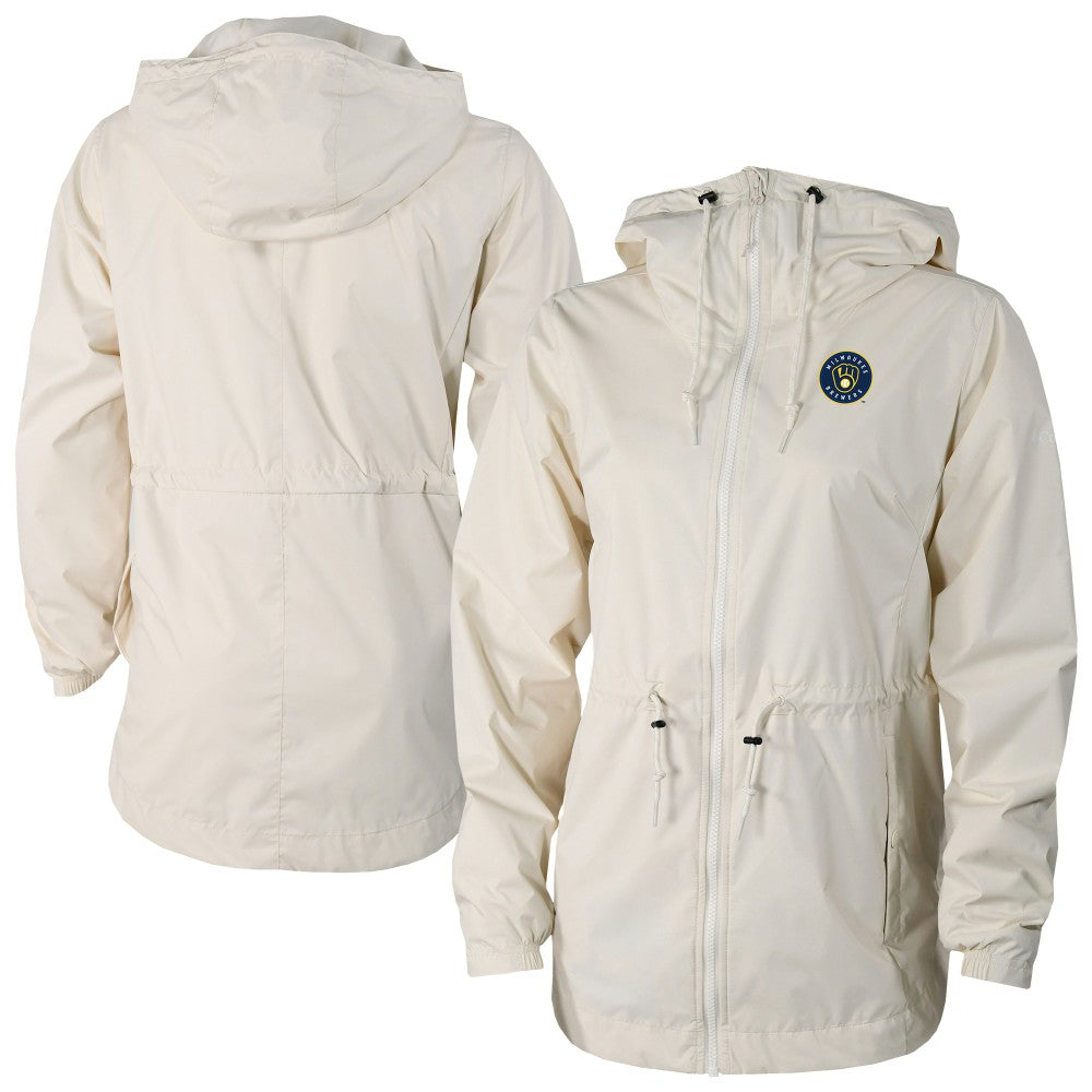 Cream Milwaukee Brewers Columbia Women's Lily Park Full-Zip Rain Jacket