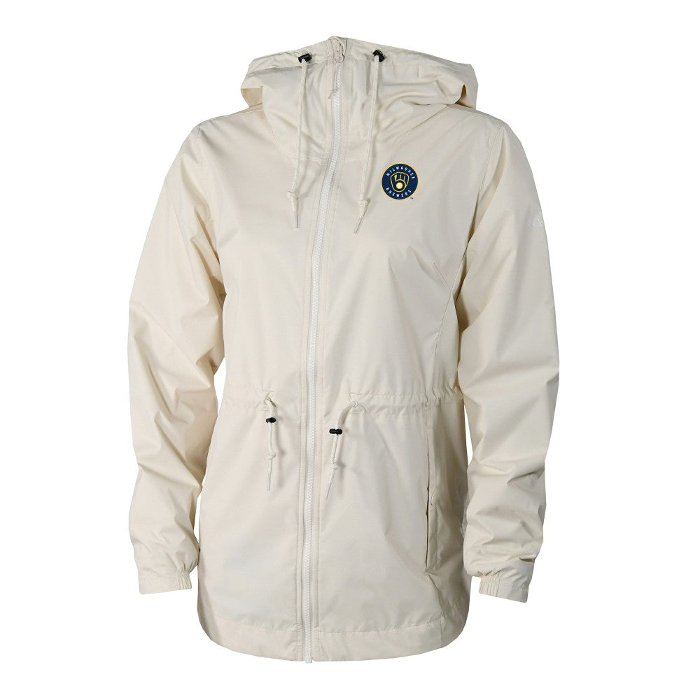 Cream Milwaukee Brewers Columbia Women's Lily Park Full-Zip Rain Jacket