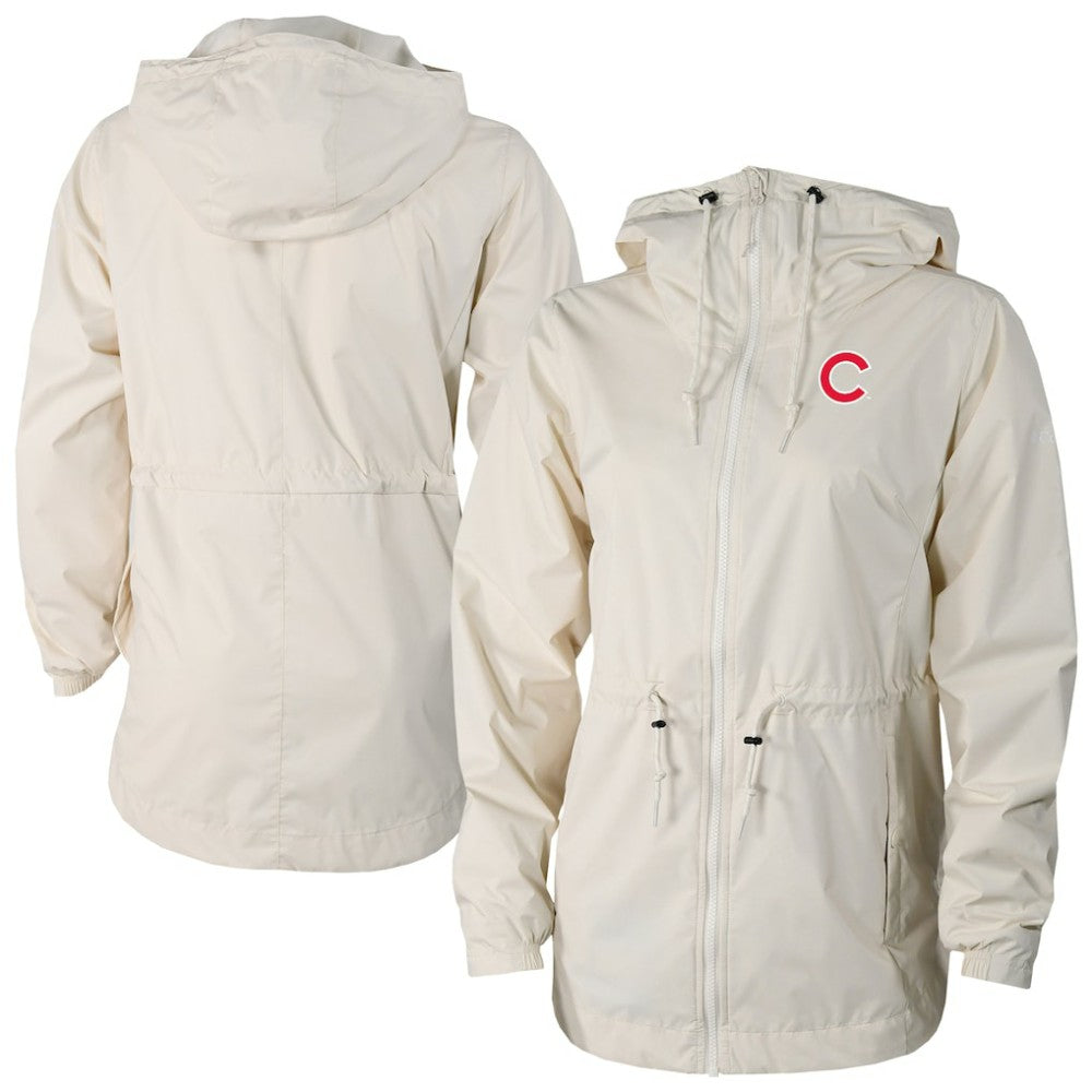 Cream Chicago Cubs Columbia Women's Lily Park Full-Zip Rain Jacket