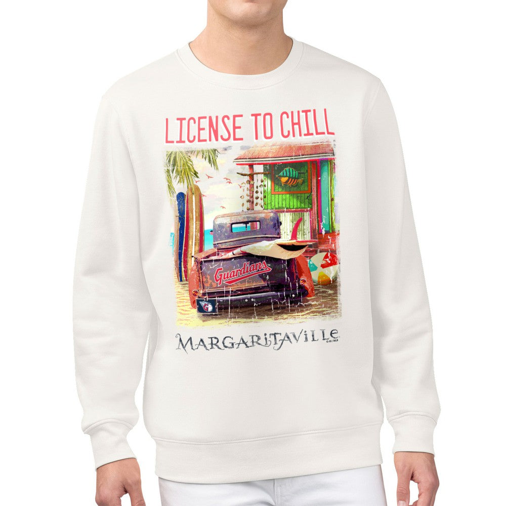Cream Cleveland Guardians Margaritaville License to Chill Fleece Sweatshirt