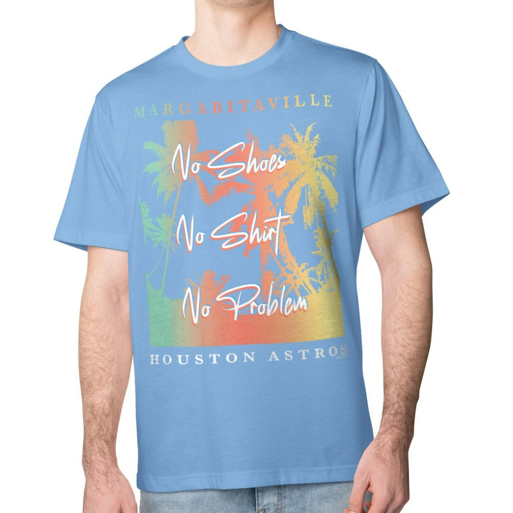 Blue Houston Astros Margaritaville No Shirt, No Shoes, No Problem T-Shirt
