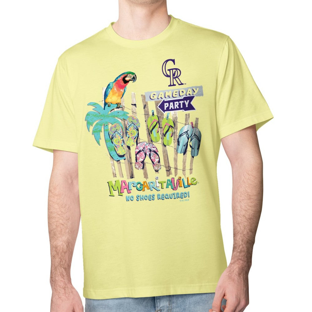 Yellow Colorado Rockies Margaritaville Gameday Party T-Shirt