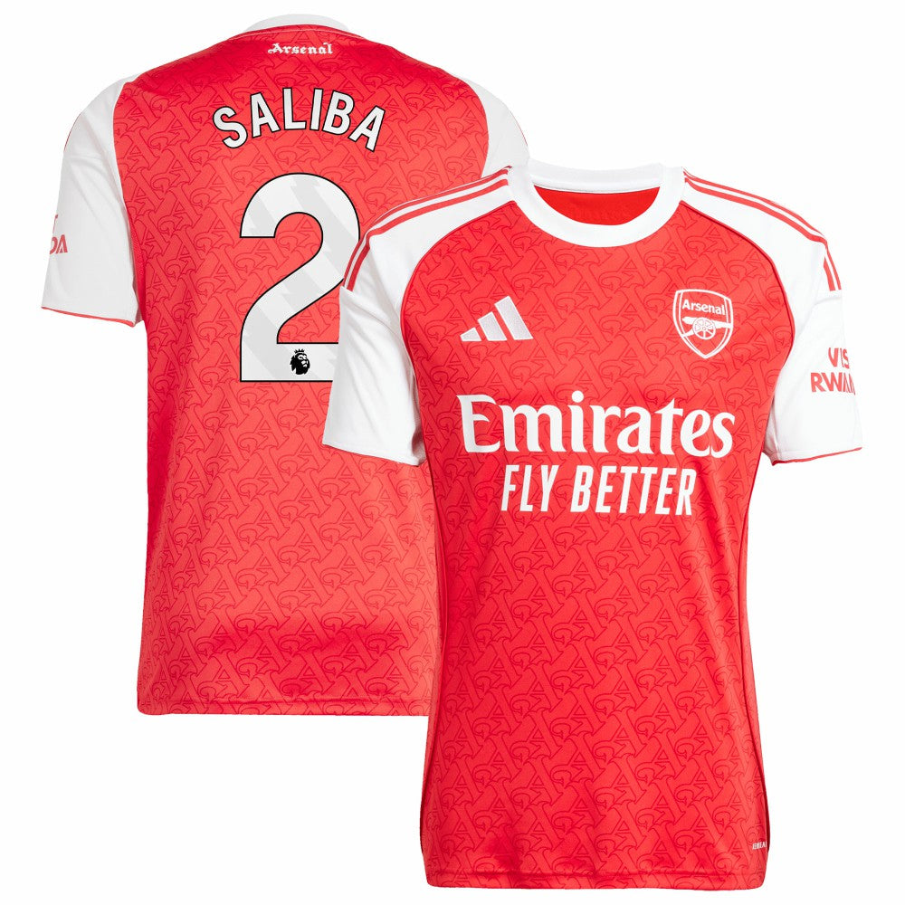 William Saliba Arsenal 2025/26 Home Replica Player Jersey